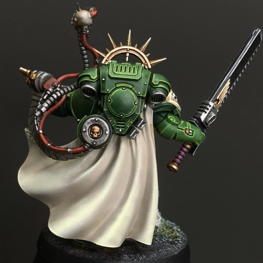 Warhammer 40K Painted Dark Angels Captain in gravis armor